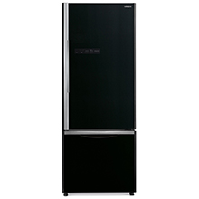 Hitachi refrigerator R-B505PGV6 bottom freezer, 2-door, Glass Black