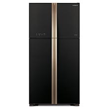 Hitachi refrigerator R-FW650PGV8 Top Freezer, 4-Door, Glass Black