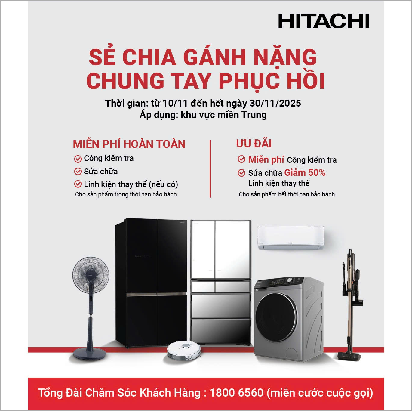 Hitachi support for central Vietnam customers affected by floods and typhoons